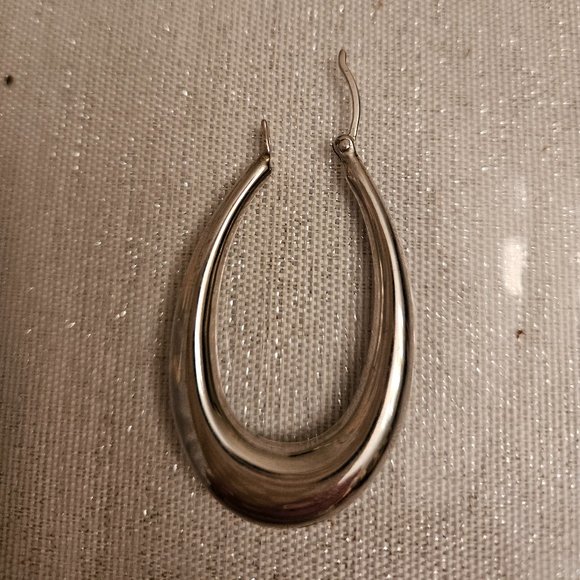 Sterling Silver Hoops Earrings - Picture 3 of 6